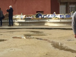 This attractive bench is one of the longest in the world and extends far beyond the dimensions of the photograph. The bench is the work of Gaudí's assistant, Josep Jujol.