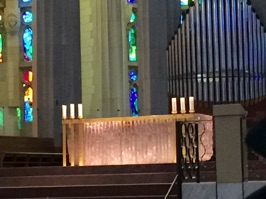 The High Altar is a slab of marble from Iran.