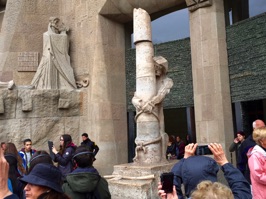 Part of the Passion facade—Jesus being scourged at the pillar.