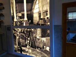 Photos show its original interior and later damage.