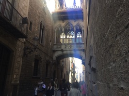 Attractive second floor passage near the Barcelona Cathedral.