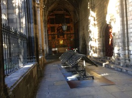 The Cathedral seemed to be heavily guarded so many areas were closed.  We had to depart anyway for our train to Madrid.  The trip on the AVE fast train covered the 386 mile distance in 2 hours and 45 minutes.