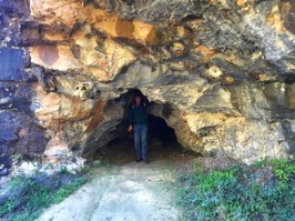 In this area of many caves, we entered the Saint Úrbez site where a saint once lived as a hermit. He was born in  Bordeaux in 702 to a noble family but eventually was instrumental in preserving the remains of Christian martyrs from Muslim desecration.   