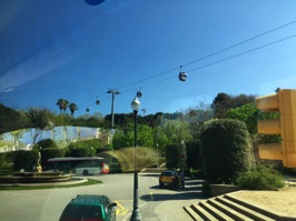 The Montjuïc Cable Car system, a gondola line running about 2,500 feet.