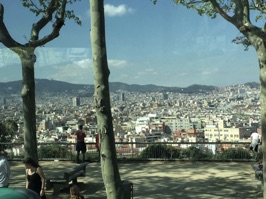 Our final bus tour stop was at this lookout at the Plaça de Carlos Ibáñez. We could view Barcelona in all directions.