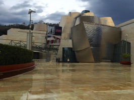 The undulating majesty of the Guggenheim Museum.  Frank Gehry, the  architect, had to employ a newly created computer program to ensure that the curving structure was structurally safe.
