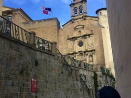 The Museum of Navarre in the background is in an old pilgrim's hospital dating from the 16th century. The bulls run on the street down below.