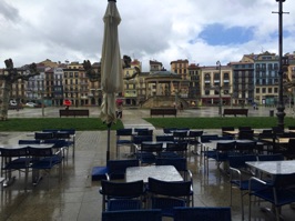 Another view of the Plaza del Castillo, a little wet on this day.