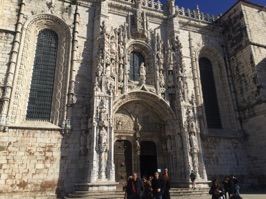 The church and the monastery have undergone numerous renovations. At this south portal, two scenes from the life of St. Jerome are displayed.