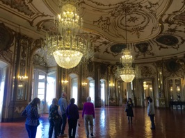 The ballroom Inside the Queluz Palace. It was the summer residence of Portuguese royalty and is considered the Portuguese Versailles.