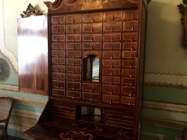 Beautiful desk in the palace. A 1934 fire severely damaged the palace and some furnishings have been replaced, many of which are not original.