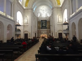 Inside the Basilica. The Basilica was opened in 1965.