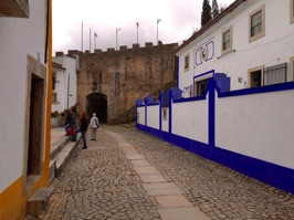 Concluding our short visit to Obidos, we passed through the town's walls and traveled on to a seaside resort.