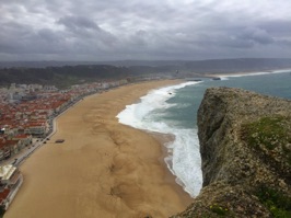 Next, we visited the town of Nazaré, a very popular summer resort.  We viewed the town from above to start and the dense, beach housing was very evident.