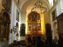 The inside of the church at the convent. The convent dates from the early 1600s.