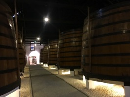 Huge barrels house port wine while it matures.