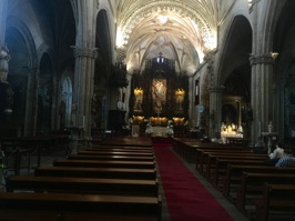 The main altar in the church. The exterior of the church is considered more architecturally interesting than the interior.