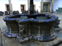 Fountain in one of the four cloisters.  The hospital was originally funded by King Ferdinand and Queen Isabel of Spain.