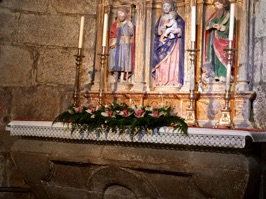 One of the wooden side altars at the Cathedral.
