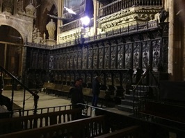 Beautiful carvings in the Cathedral choir stalls.